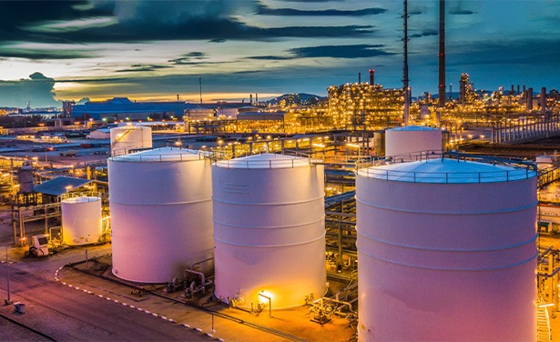 Industrial plant at night